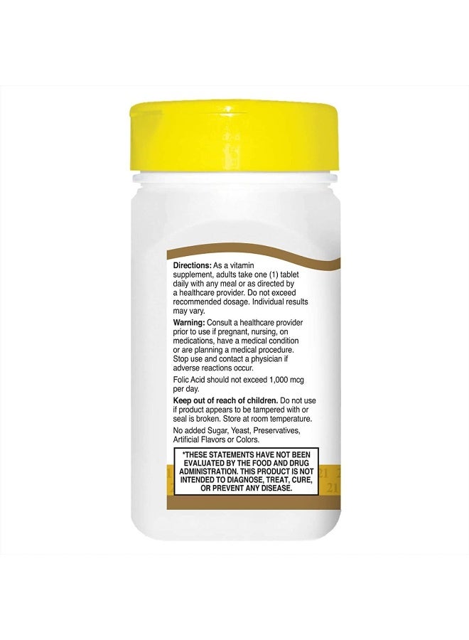 21st Century Folic Acid 400 Mcg 250 Easy To Swallow Tablets Packaging May Vary - Image 4